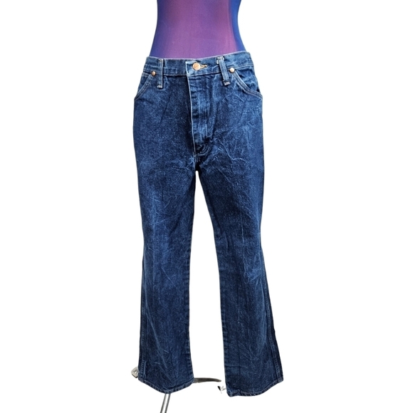 Vintage Wrangler Straight‎ Leg Dark Wash Denim Jeans Men's Size 36x33 - Picture 2 of 12